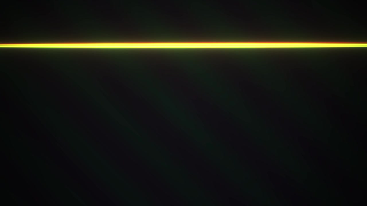 Abstract Glowing Yellow Horizontal Light Lines on Dark Background