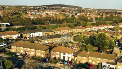 drone shot of the houses in london