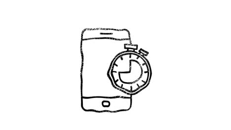 clock and time icon in hand draw style. motion graphics