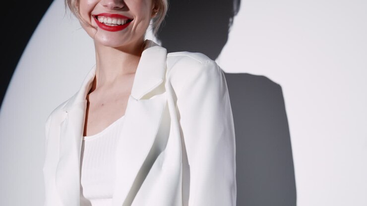 Woman in White Blazer