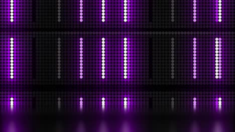 purple led display with white patterns and spotlights