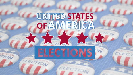 animation of united states presidential election buttons background