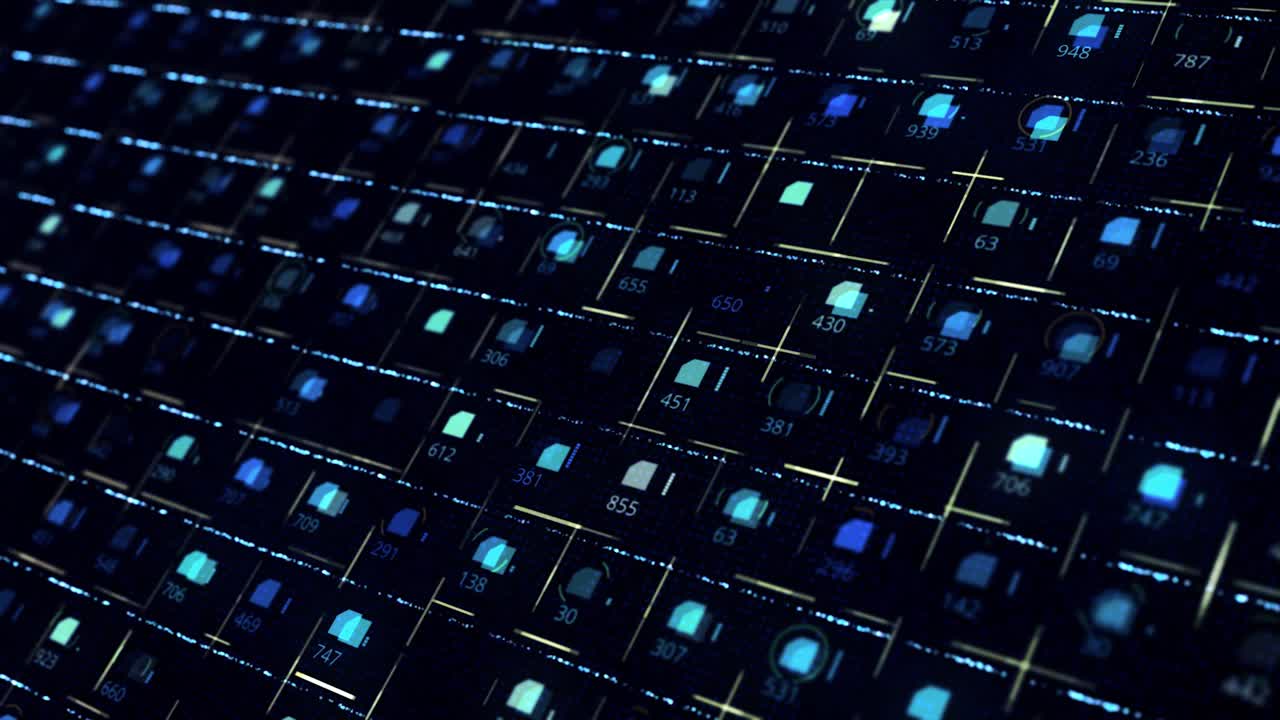 cuadrícula digital abstracta con líneas brillantes