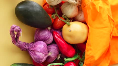 fresh produce in orange bag