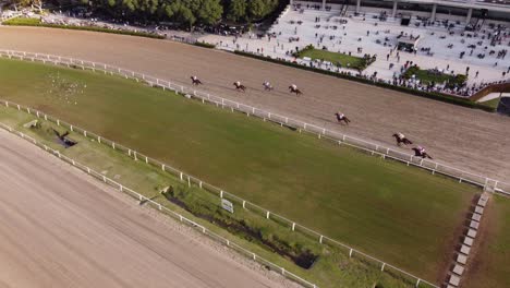 Horses-racing-at-Palermo-Hippodrome,-Buenos-Aires-in-Argentina