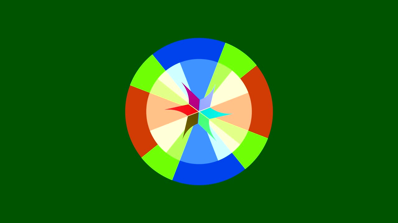 dibujos gráficos que giran en el centro cambiando de color.