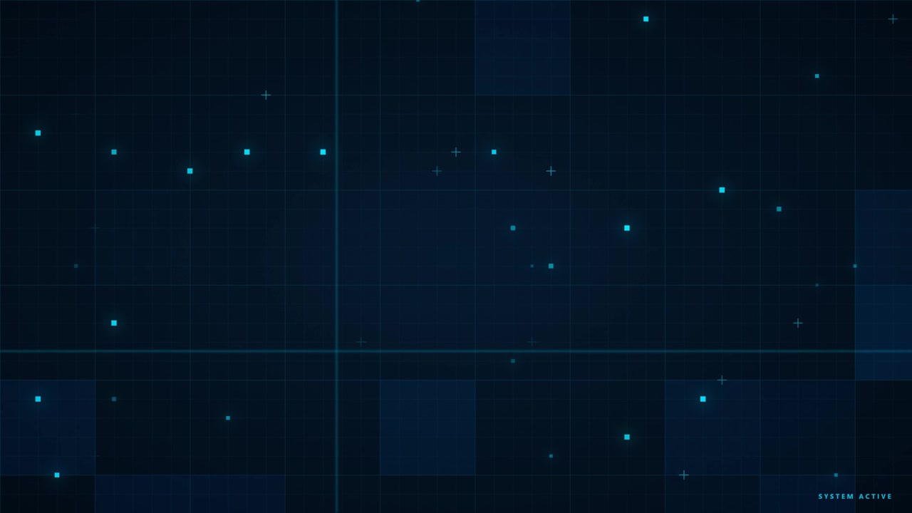 Digital HUD Interface with Floating Data Points and Grid Lines