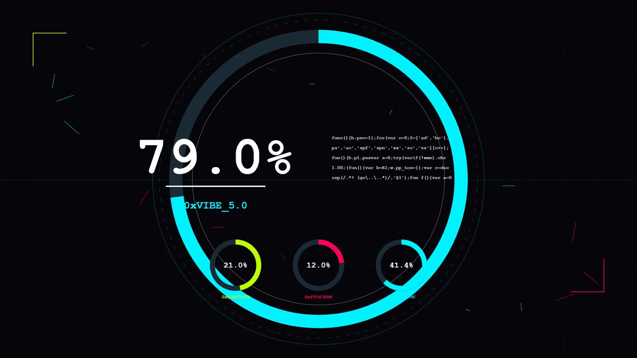 Digitalt dashboard-interface, der viser indlæsningsfremskridt og datamålinger