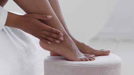 woman caring for her feet