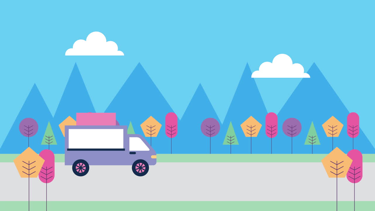 자동차 장면 비디오와 함께 아름다운 숲 풍경