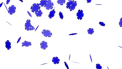 fichas de póquer azules cayendo y esparciéndose