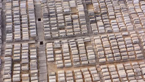 aerial footage over jerusalem jewish cemetery, givat shaul