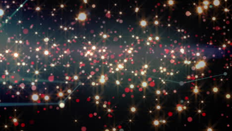 animación de puntos brillantes a través de una red de conexiones