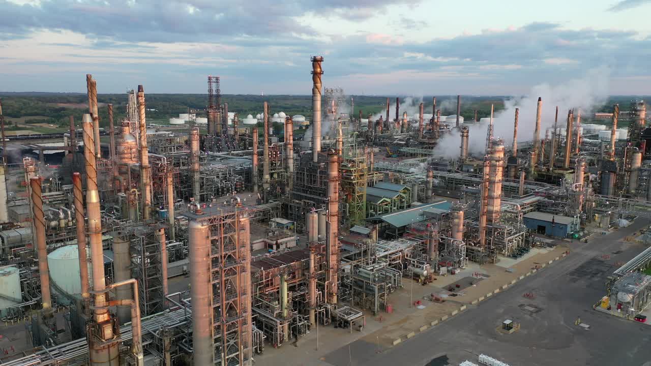 vista aérea de una gran refinería de petróleo