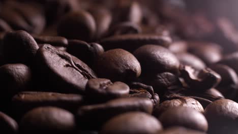 pouring coffee beans, macro with bokeh, close up