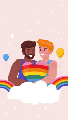 motion graphic of flat illustration for pride month celebration