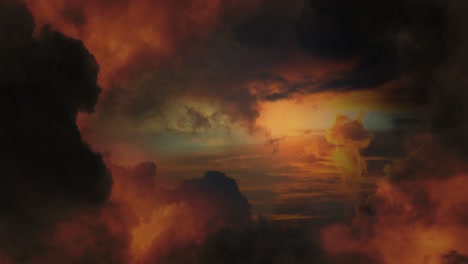 Sonnenuntergang-Schleifenflug-Durch-Wolken