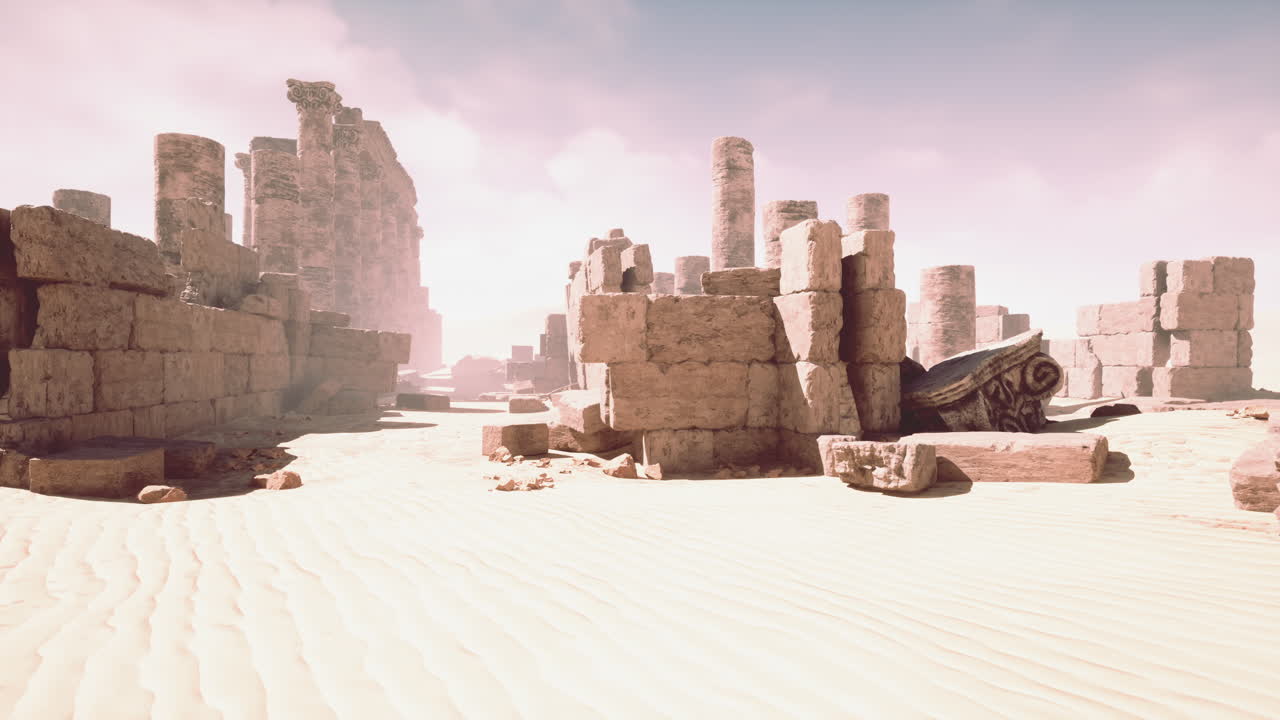 antiguas ruinas abandonadas en un desierto desolado