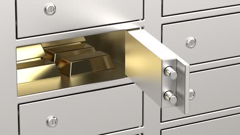 gold bars in a bank safety deposit box