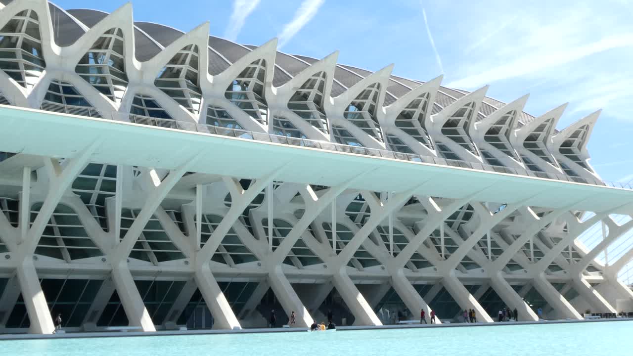 A nice view of the Principe Felipe science museum in Valencia Spain
