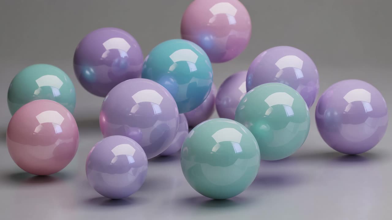 Abstract Pastel Colored Spheres
