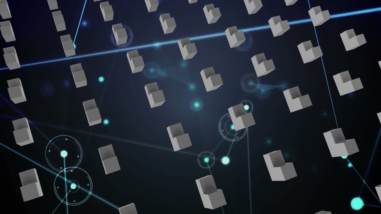 Animation of network of connections over shapes
