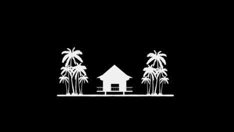 summer-beach-house-with-palm-tree-loop-Animation-video-transparent-background-with-alpha-channel