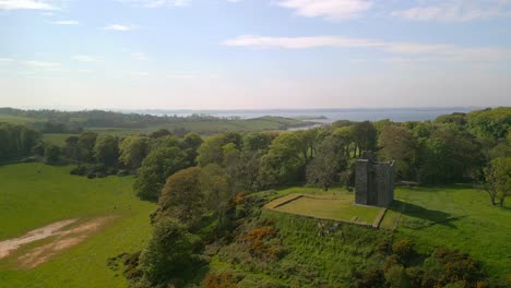 Aerial-shot-of-Strangford-Lough-in-County-Down,-Northern-Ireland