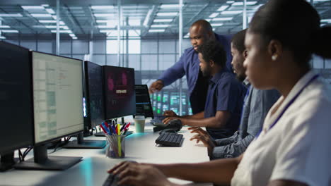 diverse it team in action