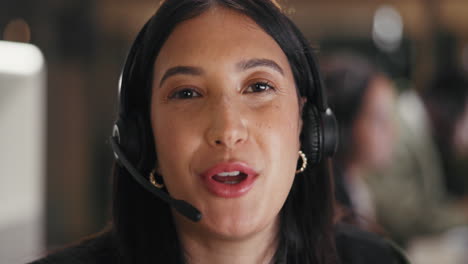 customer service representative wearing a headset