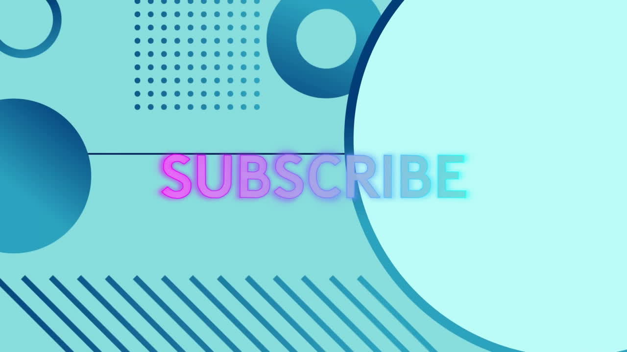 Subscribe animation over abstract geometric shapes and gradients