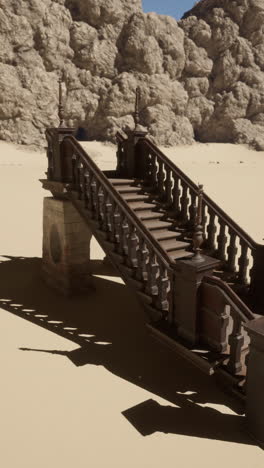 gran escalera en el desierto: una escena renderizada en 3d