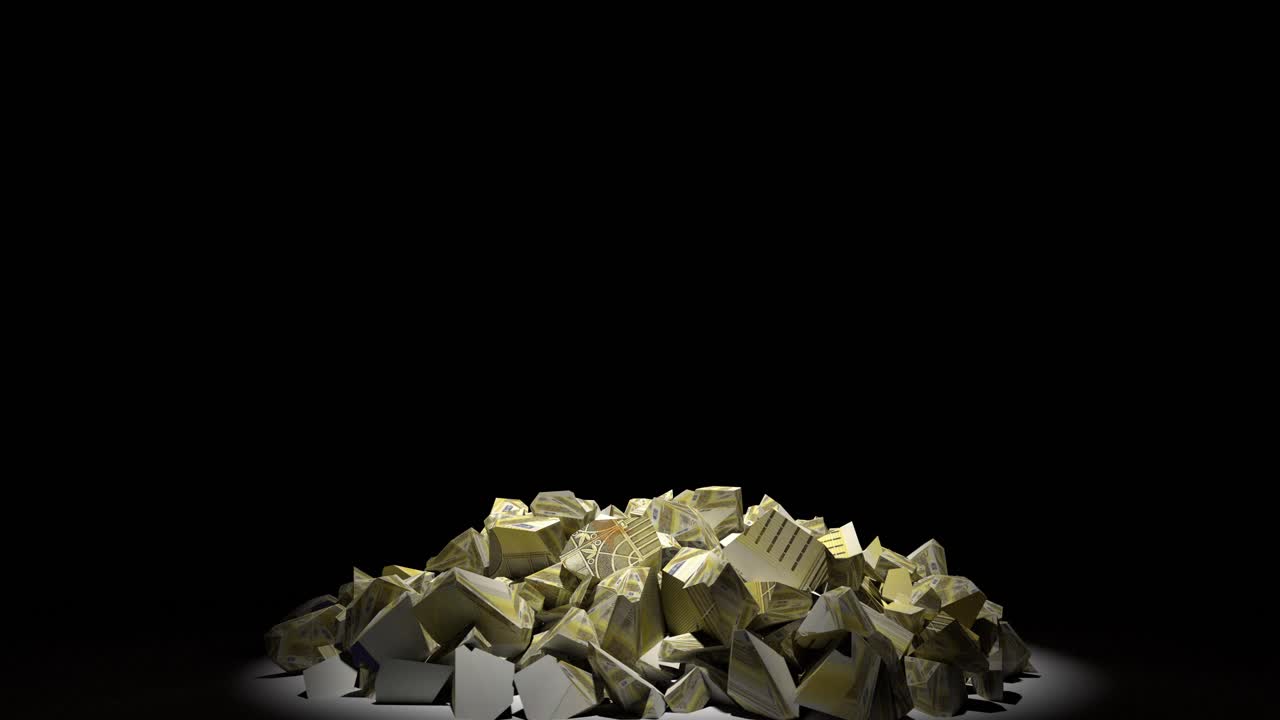 el colapso de la moneda del euro animación de la ue dinero europeo 4k