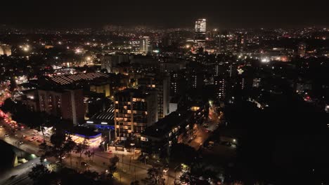 mexico city at night from drone