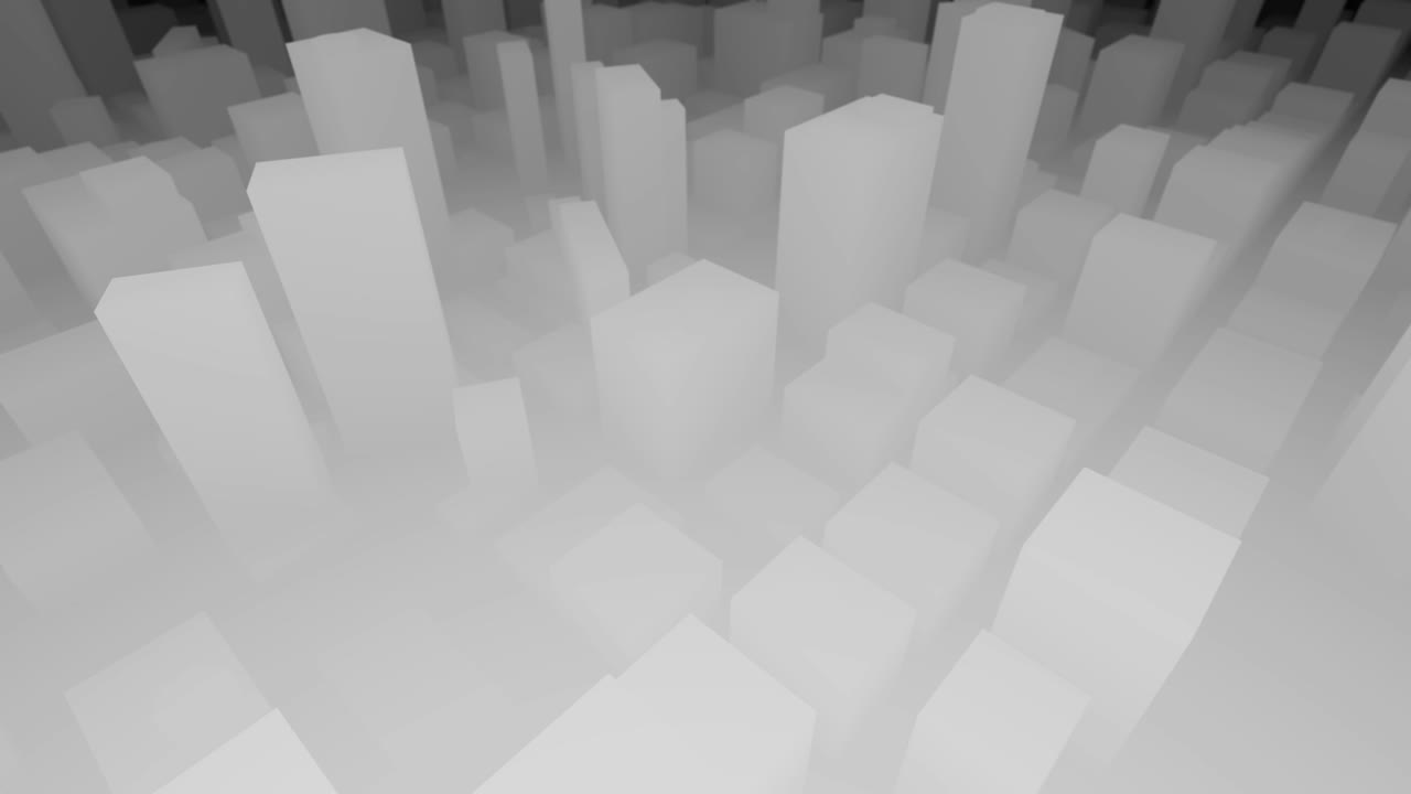 3D City Map Black and White fly through