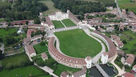 Aerial-backward-reveal-rotation-Drone-Shot-of-Villa-Manin---Venetian-Villa-in-Udine-Italy