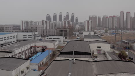 residential communities next to the industrial zone in tianjin, china