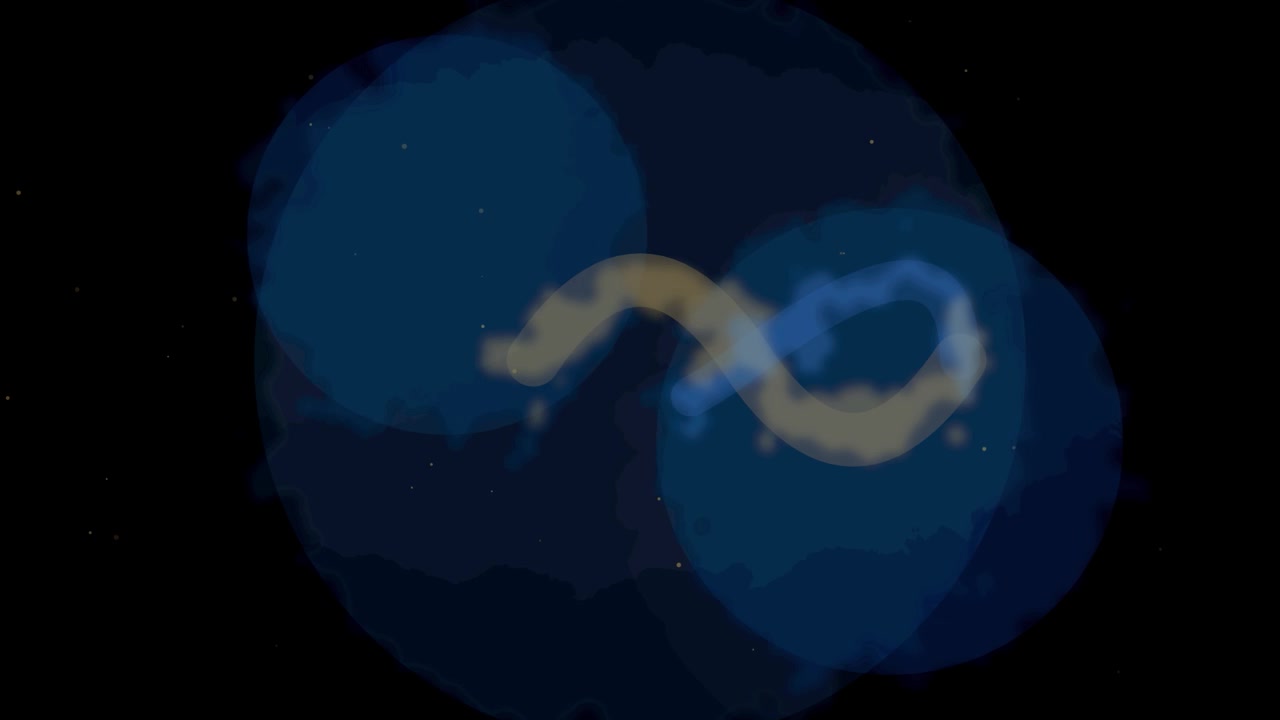 Abstract Animation of Glowing Infinity Symbol Forming on Dark Background