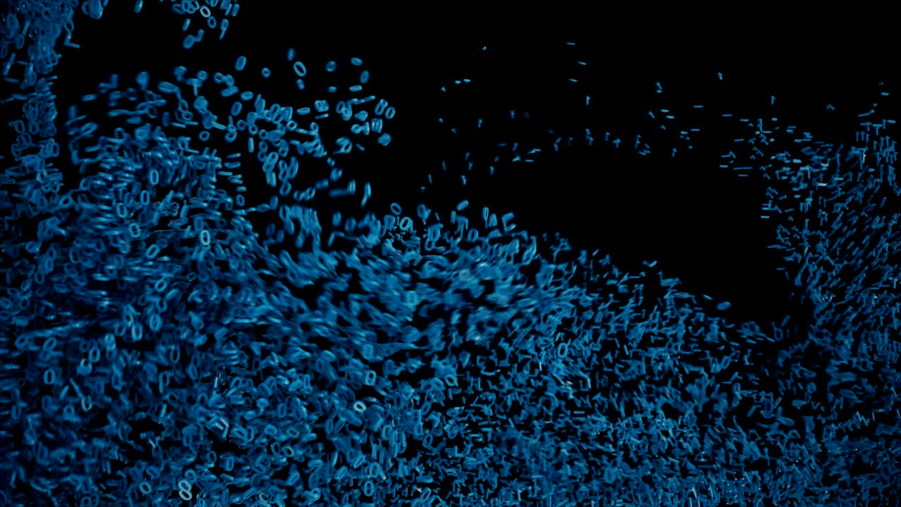 이진 1과 0이 혼란스럽게 여 있습니다.