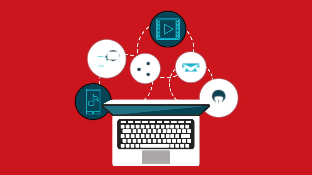 portátil con tecnología de redes sociales