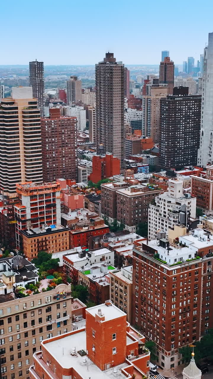 Daytime footage of urban scenery from drone. Flight above the gorgeous architecture of New York.