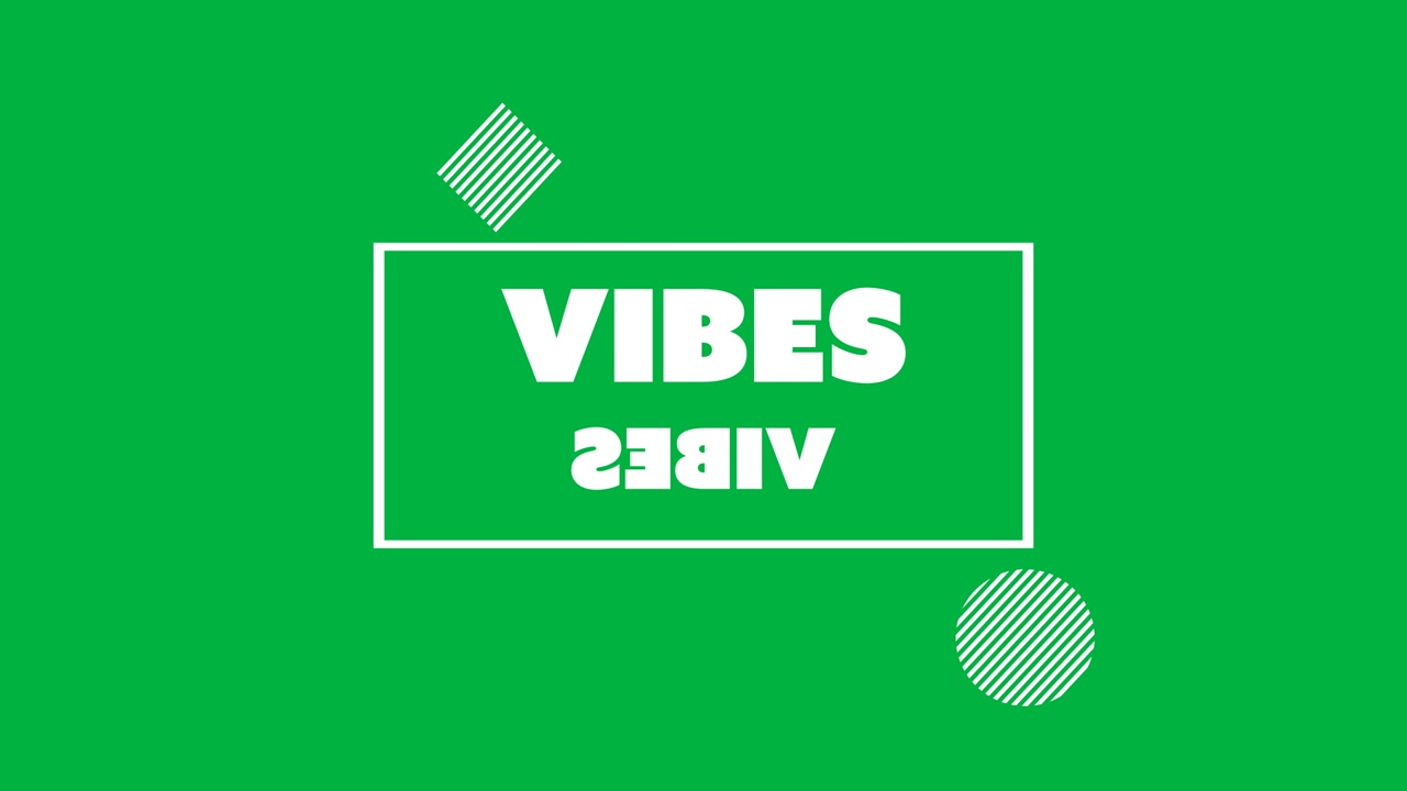 Grafis Animasi dengan Teks 'Vibes' di Layar Hijau