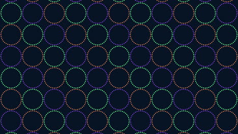 circular kaleidoscope vibrant pattern of colorful circles on black background