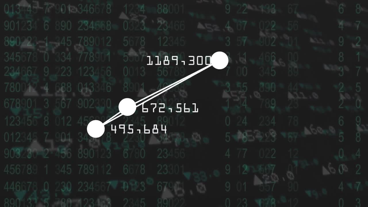 각에 중요한 지점을 가진 움직이는 삼각형의 디지털 애니메이션