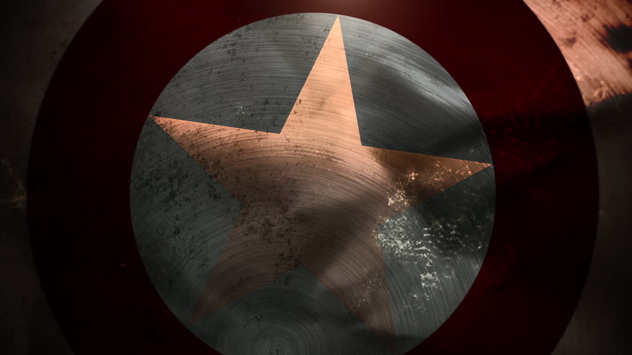 실드와 모션 카메라가 있는 영화적 배경