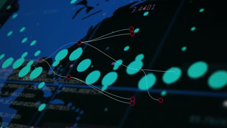 Animation-Von-Finanzdiagrammen-Und--daten-Auf-Schwarzem-Hintergrund