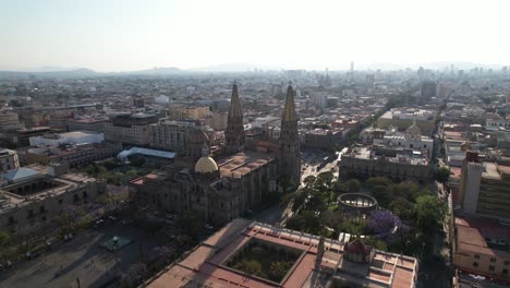 guadalajara aerial centro historico and catedral de guadalajara