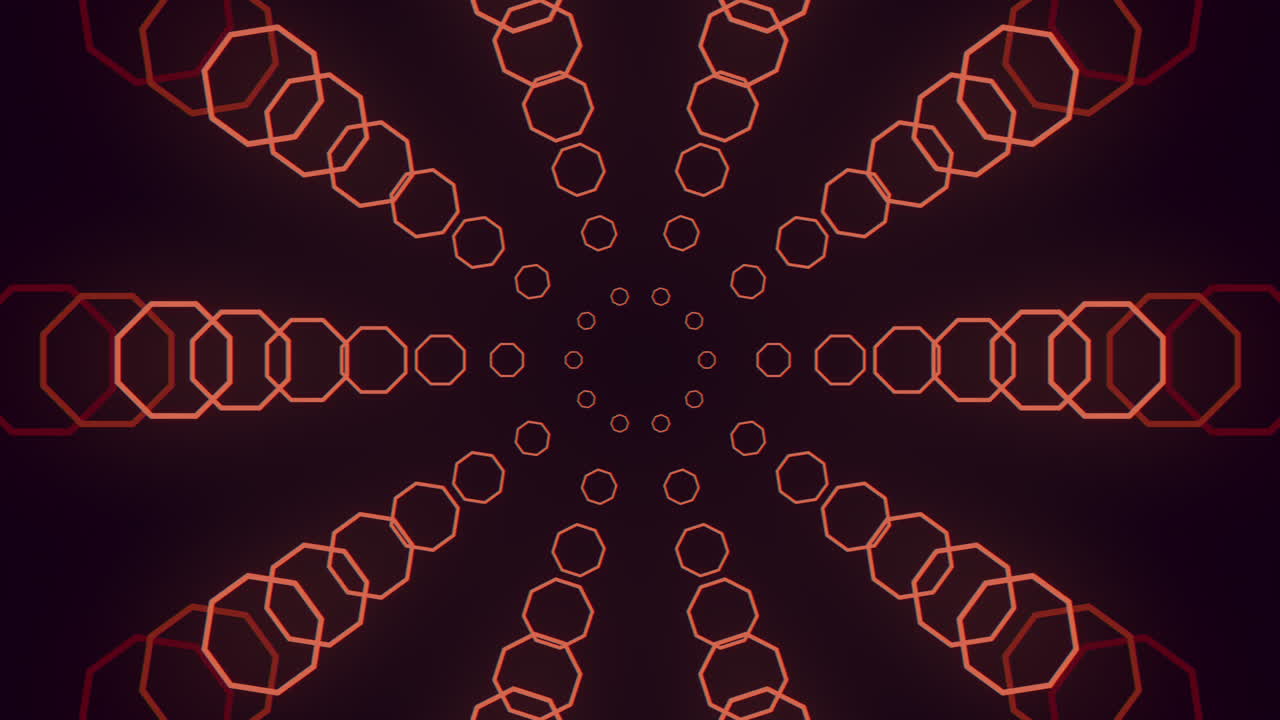 espiral roja radiante de círculos superpuestos