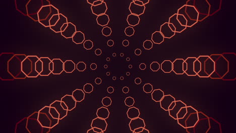 espiral roja radiante de círculos superpuestos
