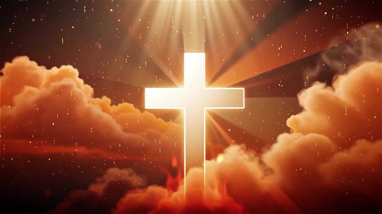 Christian Cross Heavenly Light Worship Background